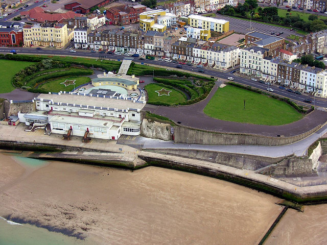 Margate Winter Gardens seen from above