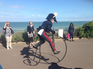 Penny Farthing rider Broadstairs seafront