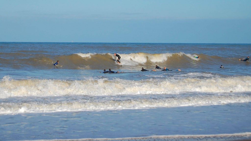 Surfers at Joss Bay